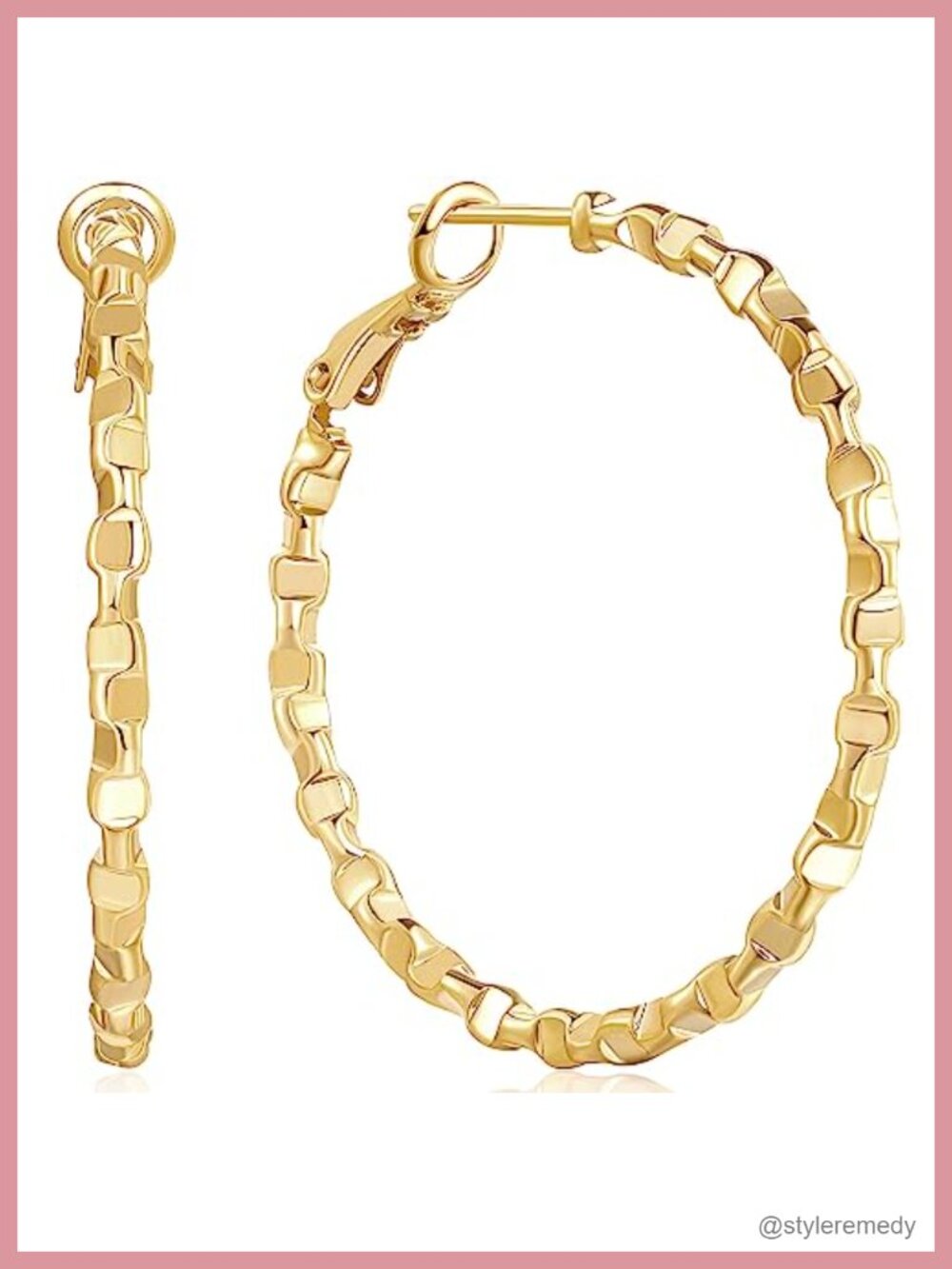14K Gold Plated Hoop Earrings for Women Hypoallergenic Latch Back